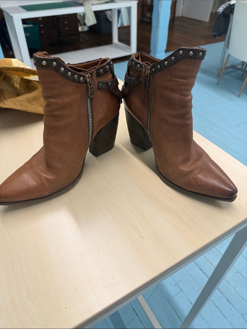 AS 98 cognac Leather Boots